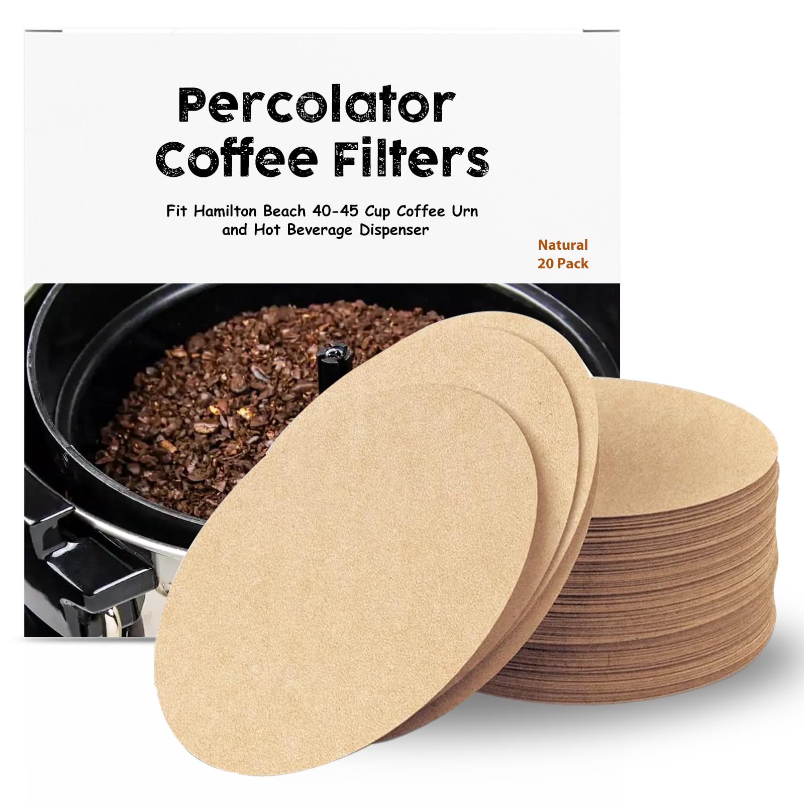 Amazon.com: Percolator Coffee Filters - 20 Pcs Disposable Disc Coffee Paper  Filter for 40 Cup Coffee Urn, Round Natural Paper Filters for Catering Home  Party Office: Home & Kitchen