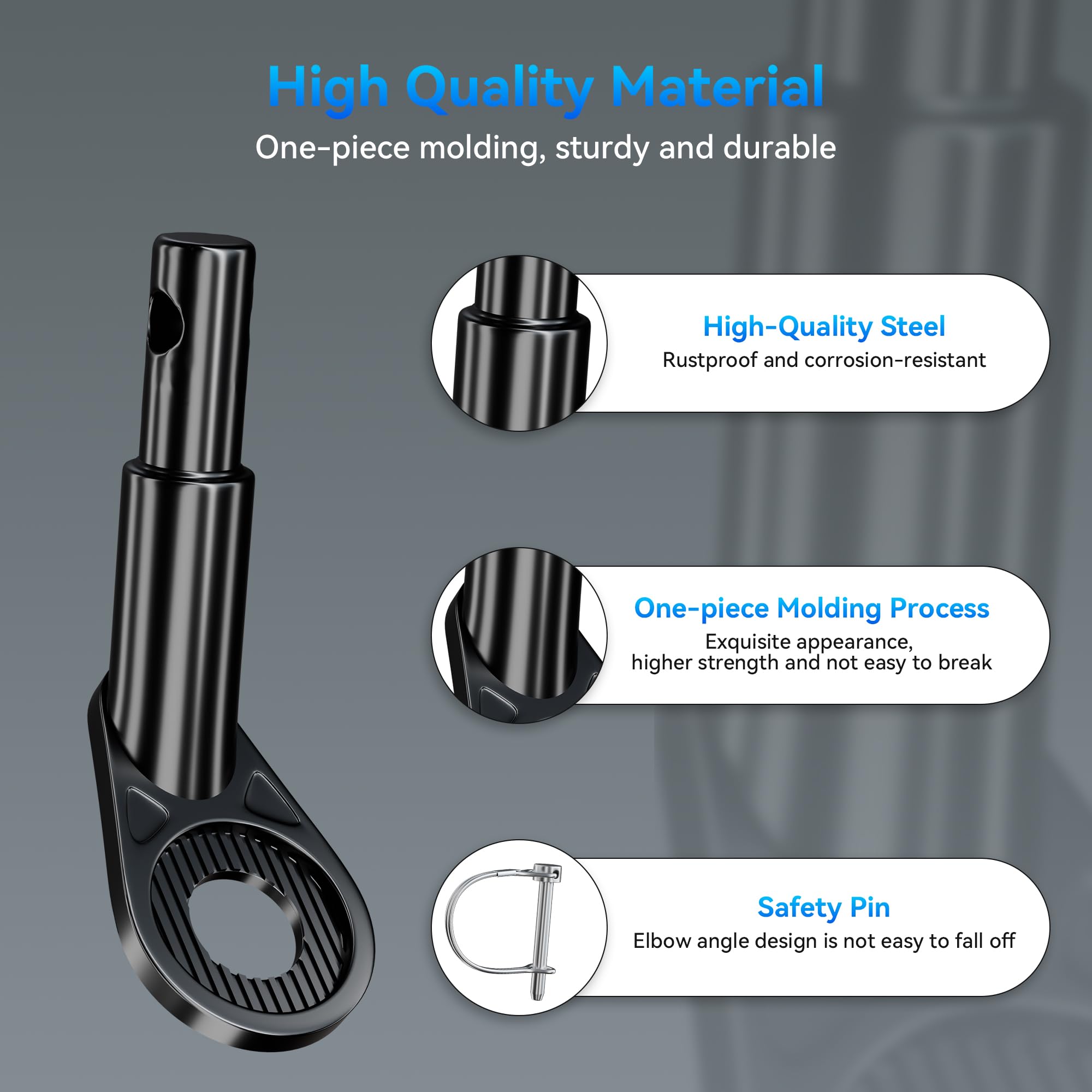 Attacco Rimorchio Bici 12 mm Robusto Gancio Traino Acciaio Resistente