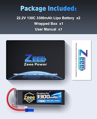 Miniatura 7 de Zeee Premium Pro 6S Lipo Batería 3300mAh 22.2V 130C Ultra Low IR Soft Pack Batería Lipo con conector EC5 para RC Drone Car Truck Boat Helicopter