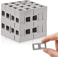 DEEKIN 24pcs Mini Cinder Blocks 1/12 Scale - Realistic Gray Mini Bricks for Dollhouse DIY, Tiny Cement Building Accessories