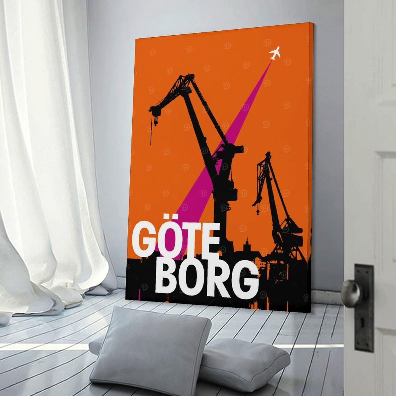 Junmoney Wall Art Print Goteborg Travel, 16x24inch(40x60cm), for Living Room, Lounge Or Sitting Room, Eye Catching Artwork for Blank Walls