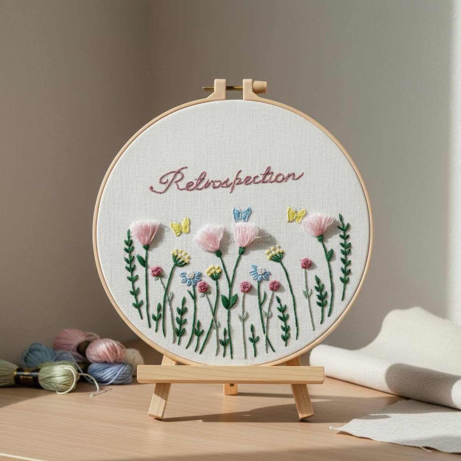 Amazon.co.jp: RadianceBiz 刺繍壁飾り 初心者対応 フラワーデザイン