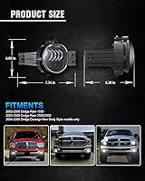Vista 6 de BICYACO Nueva versión LED antiniebla compatible con Dodge Ram 1500 2002-2008 Dodge Ram 2500/3500 Pickup Truck 2003 2004 2005 2006 2007 2008 2009-1