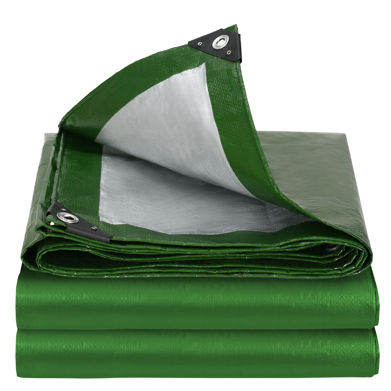 Velway Tarpaulin Waterproof Heavy Duty - 2m x 3m 100gsm Tarp Cover With Reinforced Eyelets UV Protection Plastic Sheeting Ideal for Multipurpose Indoor Outdoor Protection Green