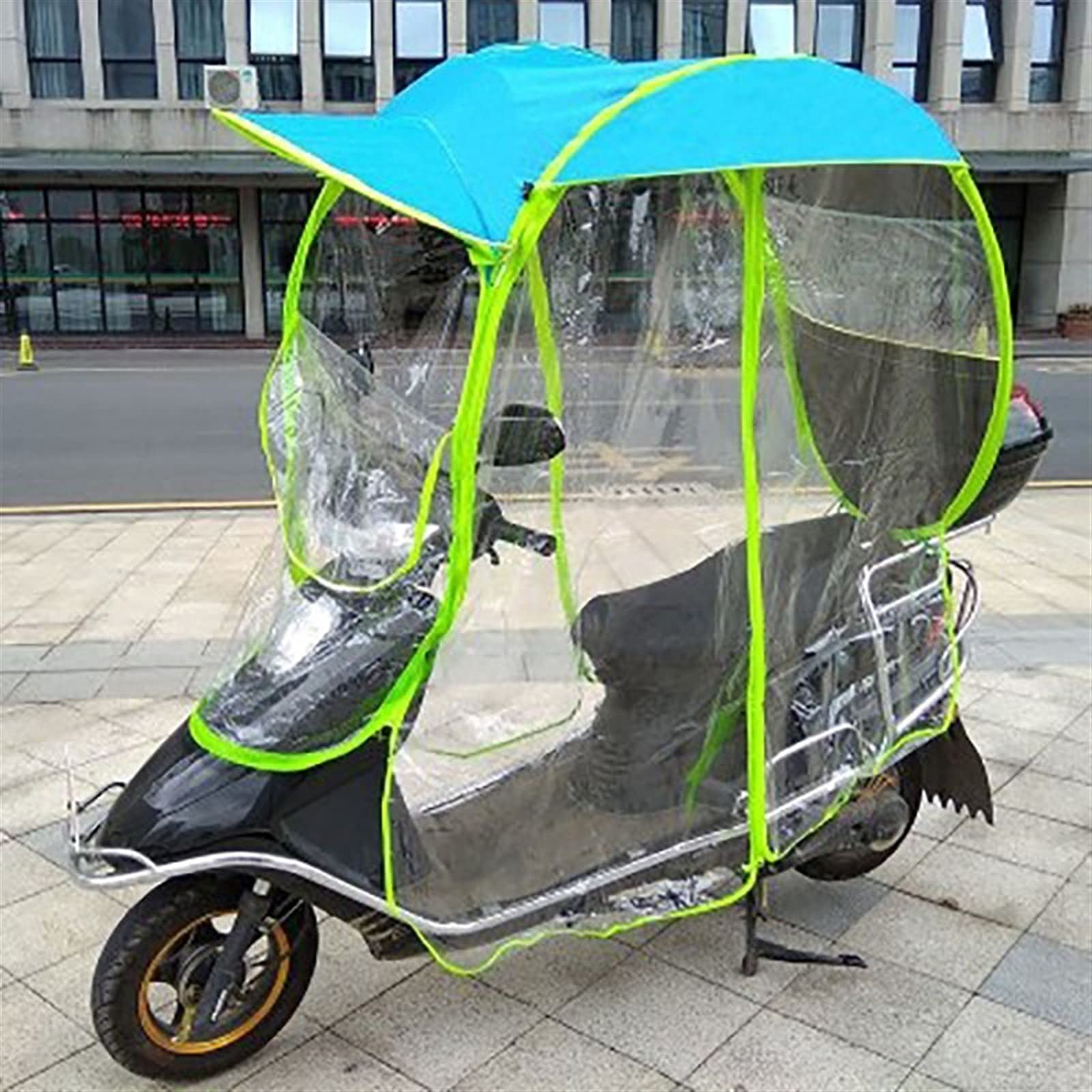 Tendalino parasole universale per motocicletta elettrica, copertura parasole antipioggia per scooter, auto a batteria, motocicletta (Blu)