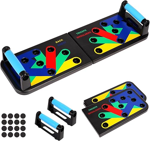 Sancagy Tabla de empuje, asas de empuje 9 en 1 para piso, barras de empuje multifuncionales, tabla de flexión desmontable, equipo portátil de