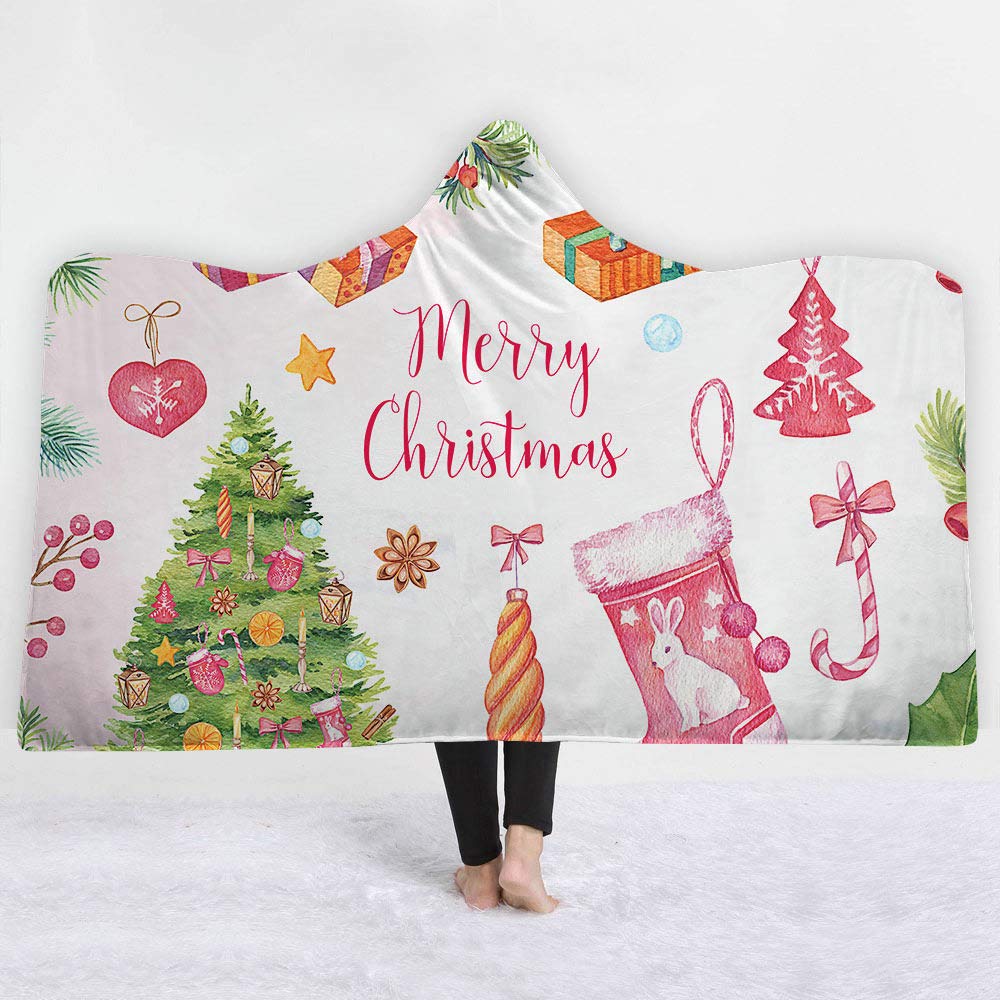 Plaid à capuchon pelucheux pour la pause déjeuner au bureau ou un Noël cocooning