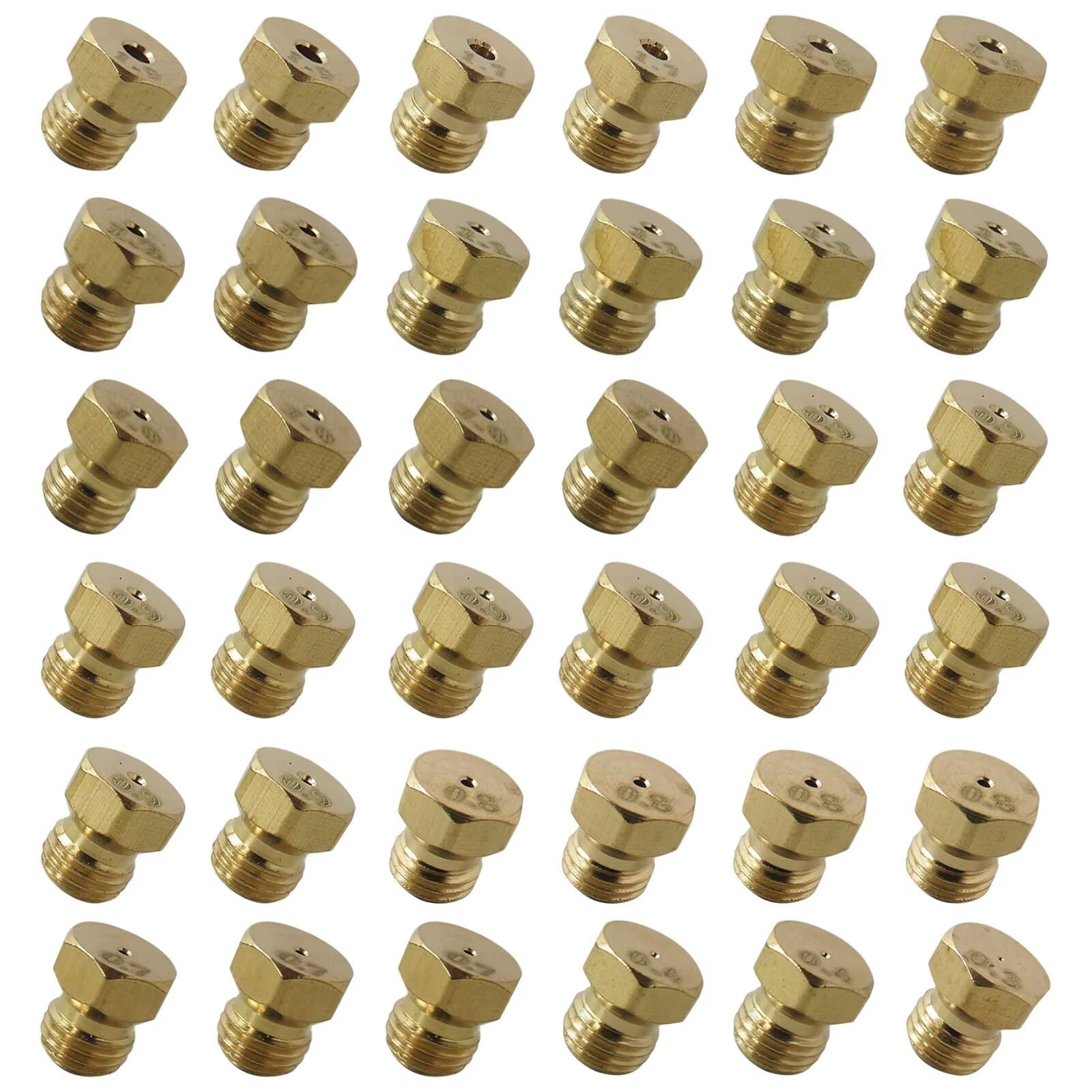 LP Gas Range Orifice Nozzles Conversion Kit (0.3mm-1.9mm, M6x0.75mm) Fit for Gorenje, Fit for Kernau and Suitable for Electrolux Gas Range/Stove/Oven/Cooktop, 36 PCs