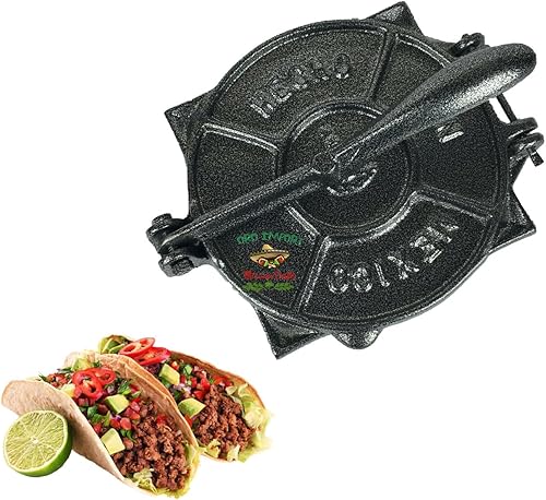Máquina de prensa de tortilla negra, tortilladora de hierro fundido, 7.5"