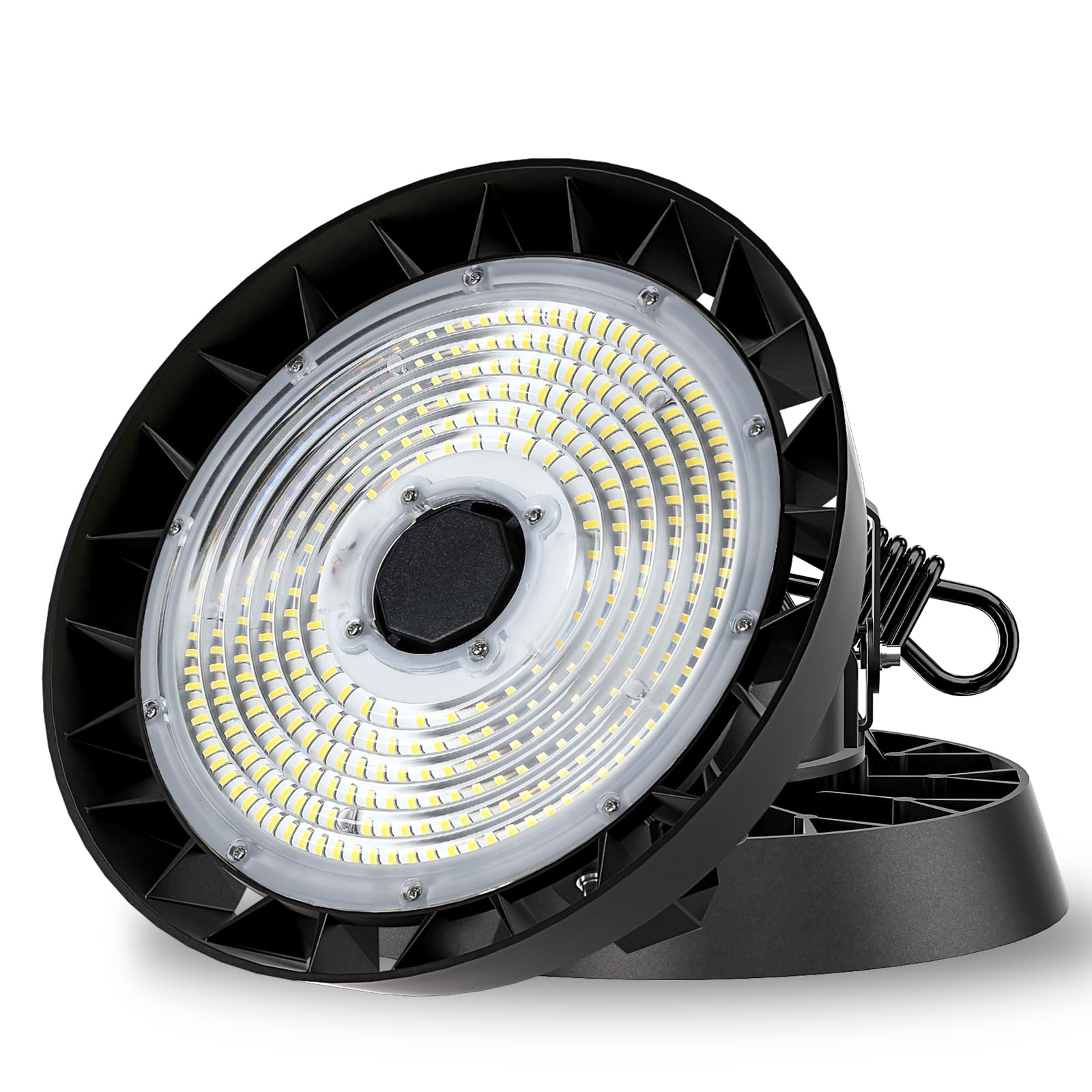 Modlicht Foco LED de gran altura 300W blanco frío 5000K | Lámpara industrial UFO Highbay con ángulo de haz de 90°, 51000lm, iluminación de pasillo IP65 para almacén/taller/luz de garaje comercial