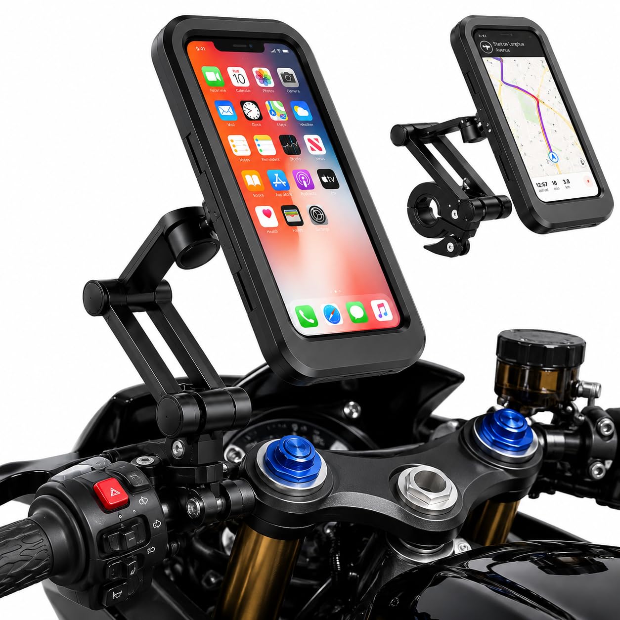 Waterproof Phone Holder for Bike, IPX6 Waterproof Case with Magnetic Adsorption, 360° Rotation, 270° Adjustable Mount-image-28