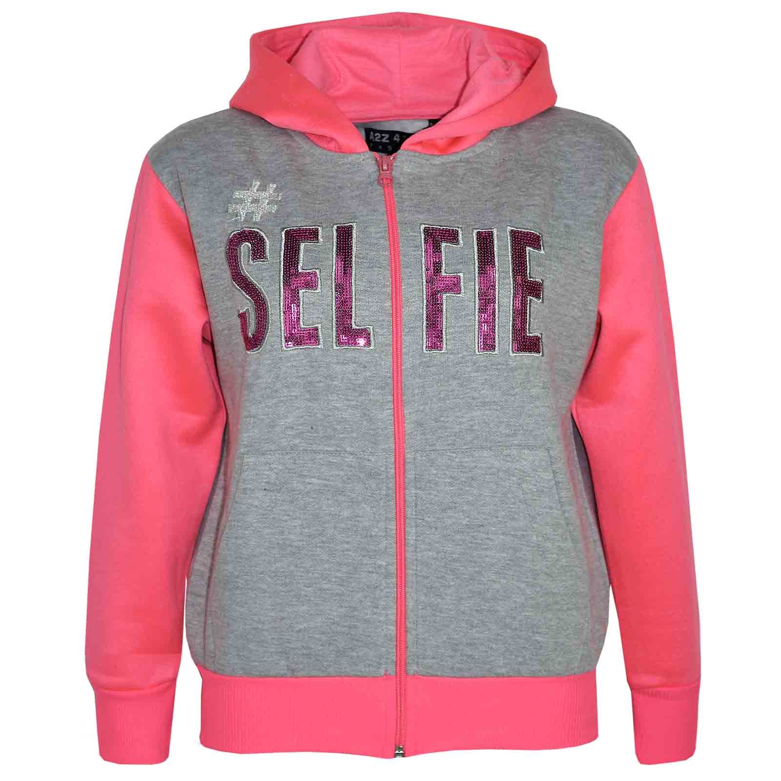 A2Z 4 Kids Survêtement pour filles Sweat à capuche et bas de jogging Impression Selfie Âge 7 8 9 10 11 12 13 ans