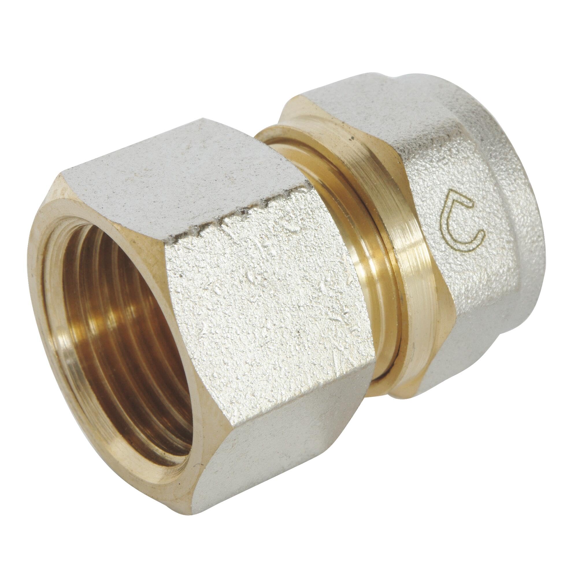 SOMATHERM FOR YOU, Raccord droit à visser pour tube multicouche Ø16 Femelle 15/​21 - Installation facile sans outil spécifique, étanchéité optimale, démontable, pression max 10 bars