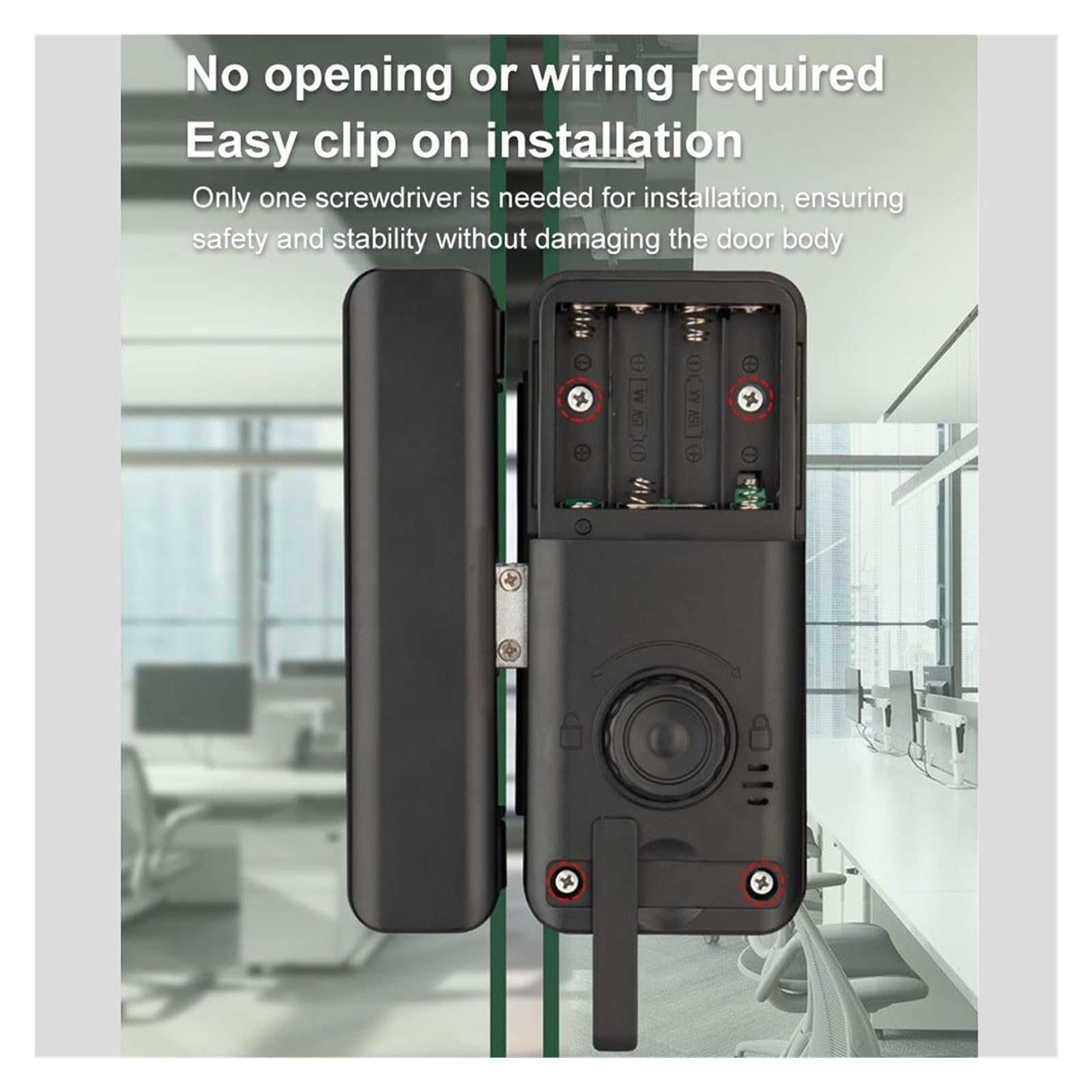 Serratura intelligente Tuya for porta in vetro senza telaio Cerraduras Inteligente Para Puertas Blocco con impronta digitale, Maggiore sicurezza(Single door)