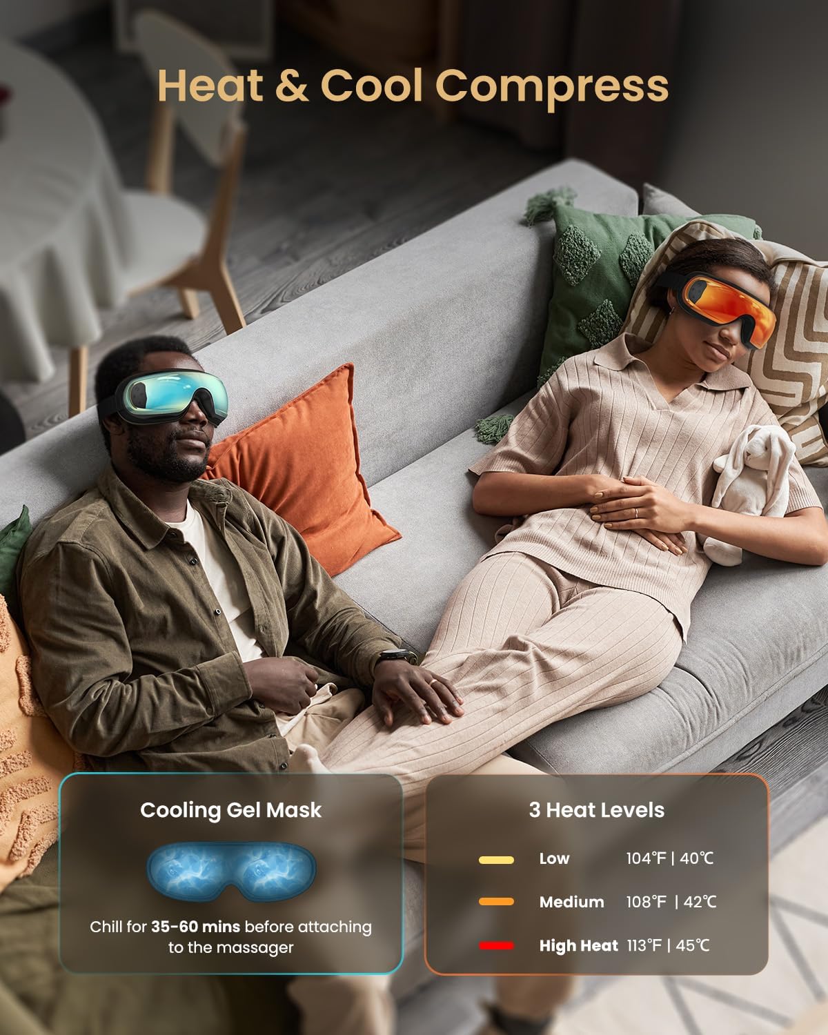 RENPHO Eyeris 3 Eye Massager with Heat and Cooling, Birthday Valentines Day Gifts for Women Men Her Him, Voice Control Eye Mask, DIY Massage Settings, Eye Care Devices for Migraine - Image 2