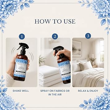 Abbey & Sullivan Linen Spray, Fresh Laundry Scent with Fresh Green Floral Musk, Pack of 2, 16 oz