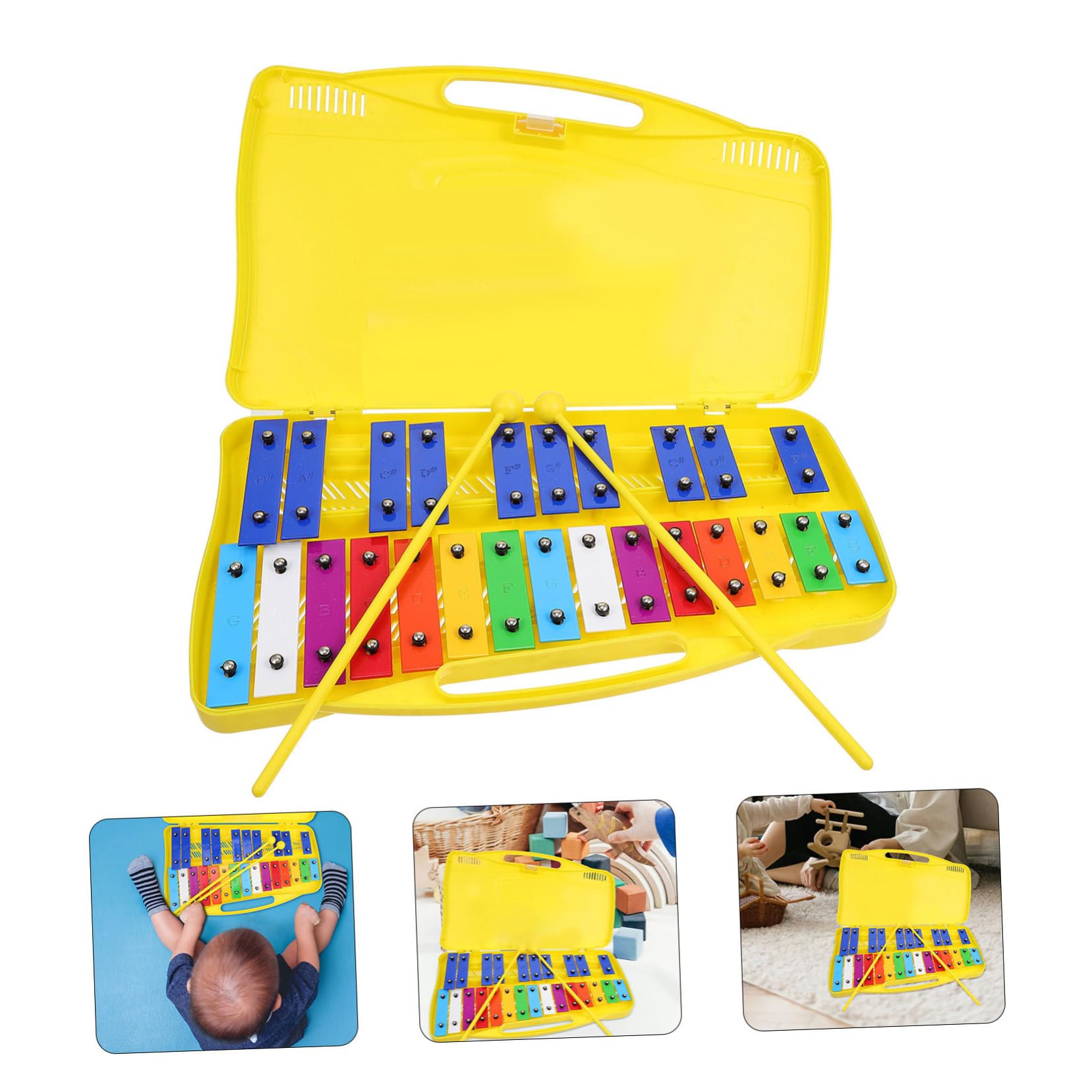 Mikinona Metallofono per Note Colorate Strumento Musicale Percussione Educativo Portatile e Durevole per Sviluppo Ritmo e Interesse Musicale