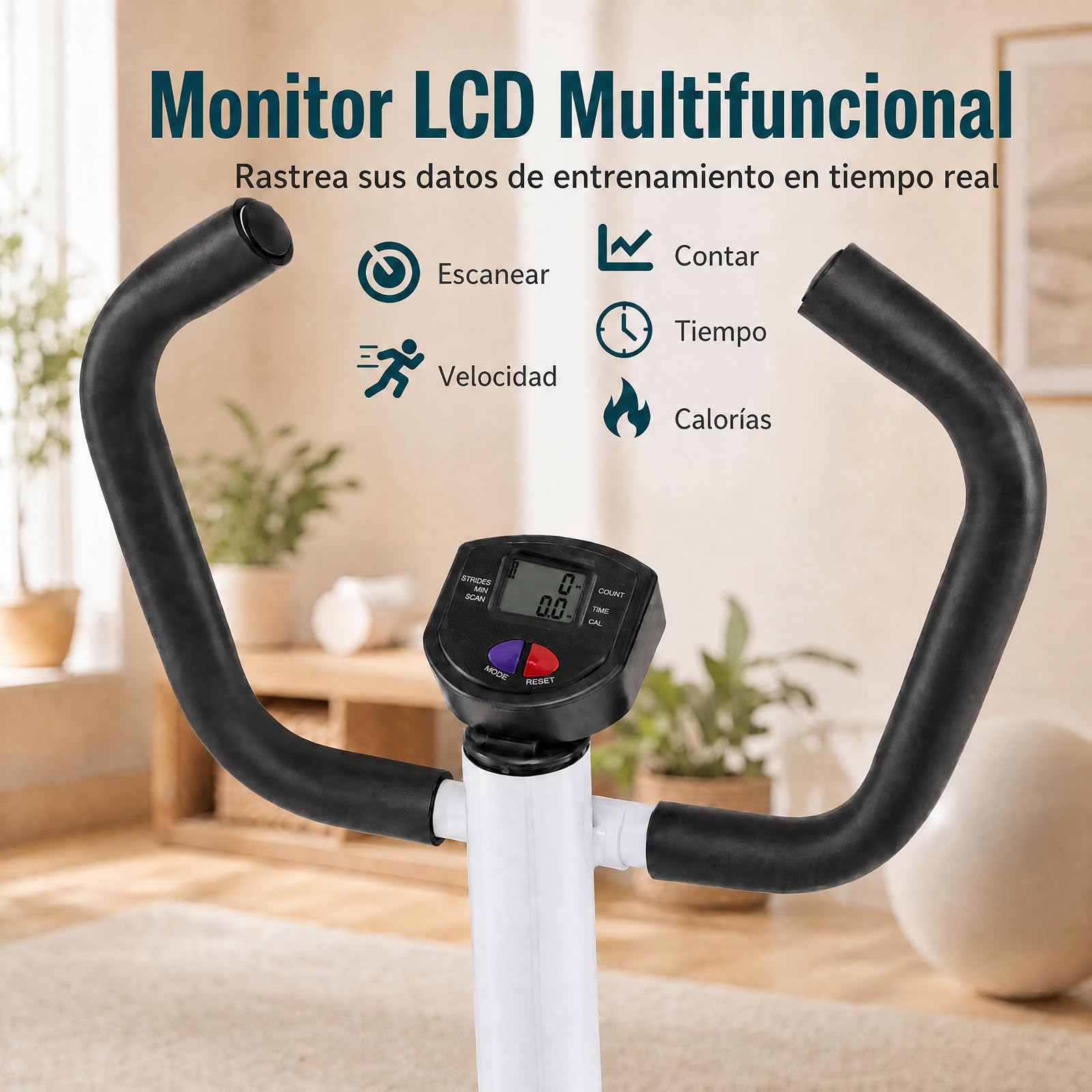 GYMAX Máquina de Steps Stepper con Manillar y Bandas de Resistencia