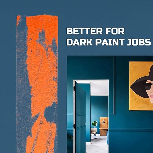 Miniatura 3 de Lichamp Cinta adhesiva ancha para pintores naranja de 2 pulgadas, 1 cinta adhesiva mediana naranja, 1.95 pulgadas x 55 yardas