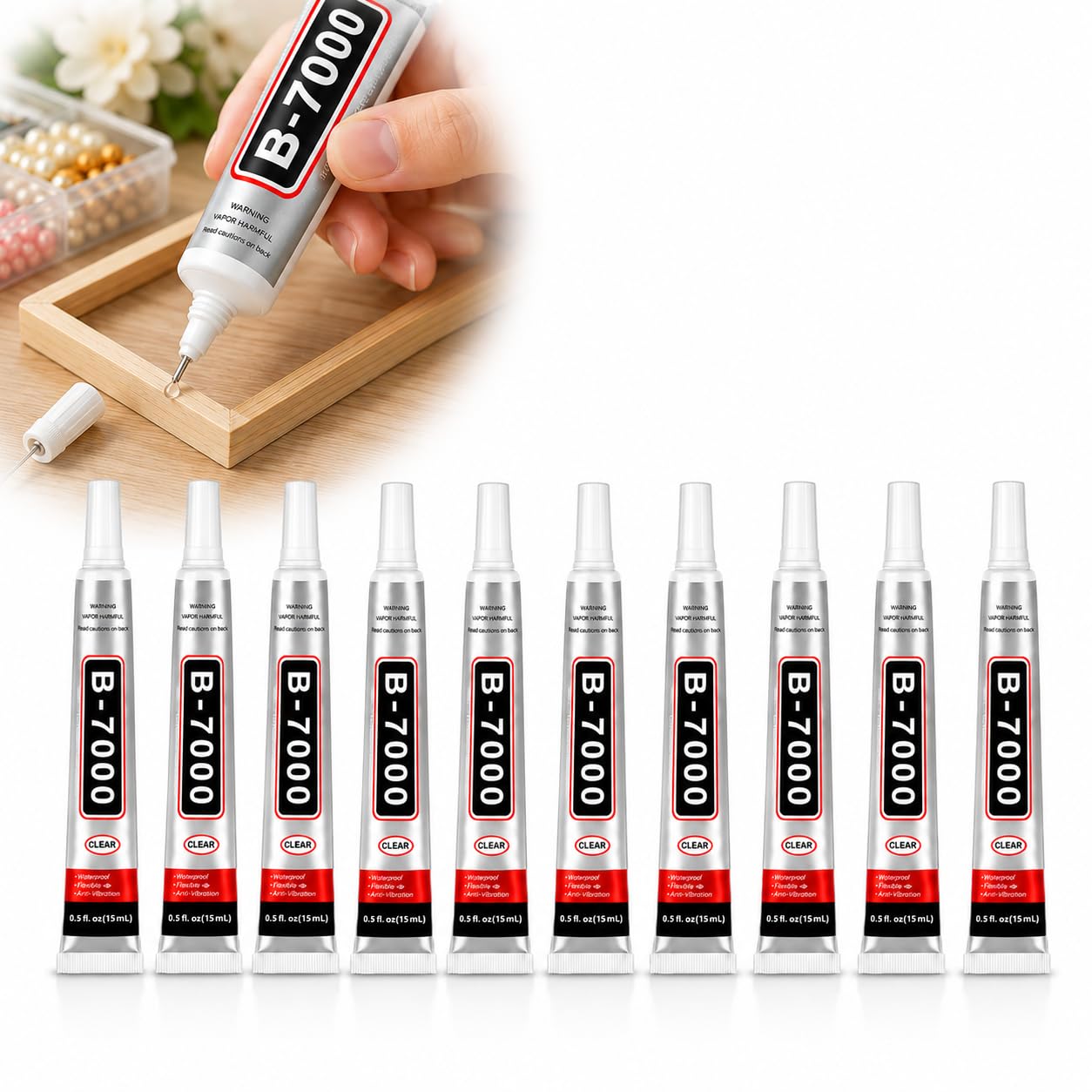 10Pcs Clear Craft Glue Gel for Home Repairs, All-Purpose Household Adhesive with Precision Tip for Plastic, Glass, Wood, Metal, Fabric, Rubber, Jewellery Making, DIY Crafts and Art Projects