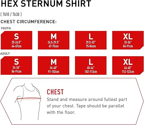 Miniatura 2 de McDavid HEX - Camiseta acolchada de compresión, protector de pecho, corazónesternón, para béisbol, fútbol, lacrosse y porteros, tallas para jóvenes