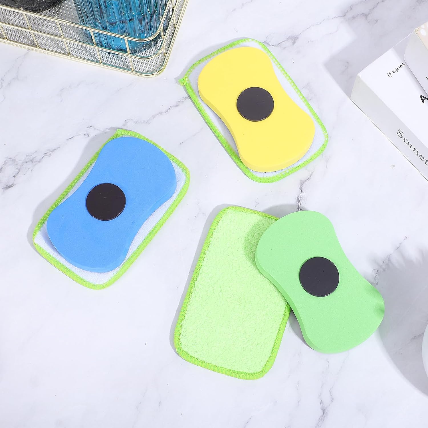 3Pcs Chalkboard Eraser, Washable Reusable Dustless Chalk Eraser | Washable, Reusable, Microfiber, Dustless, Magnetic