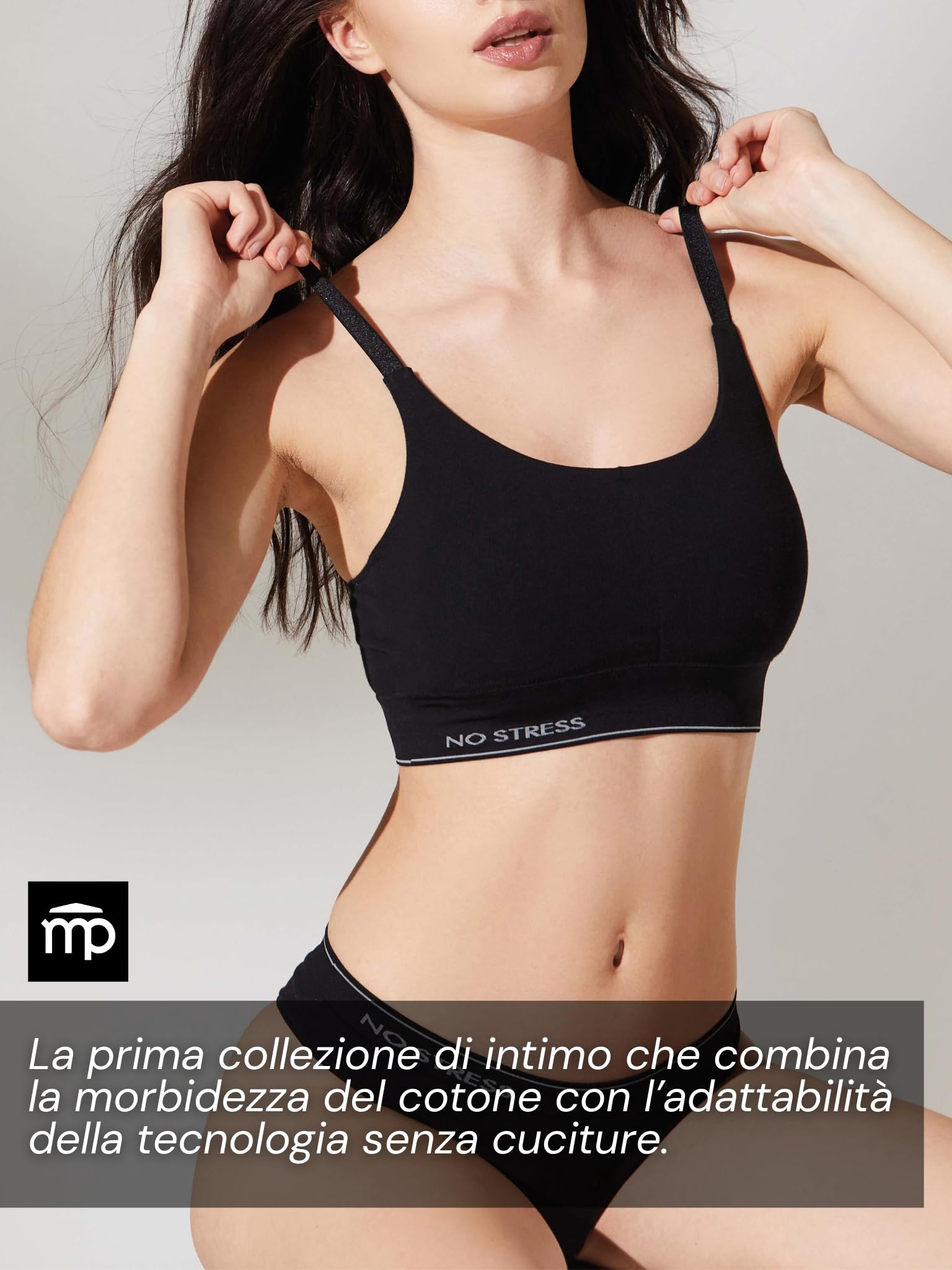 POMPEA 3 Pezzi Slip Donna in Cotone Elasticizzato Seamless, Mutande con Cinturino Elastico Logato