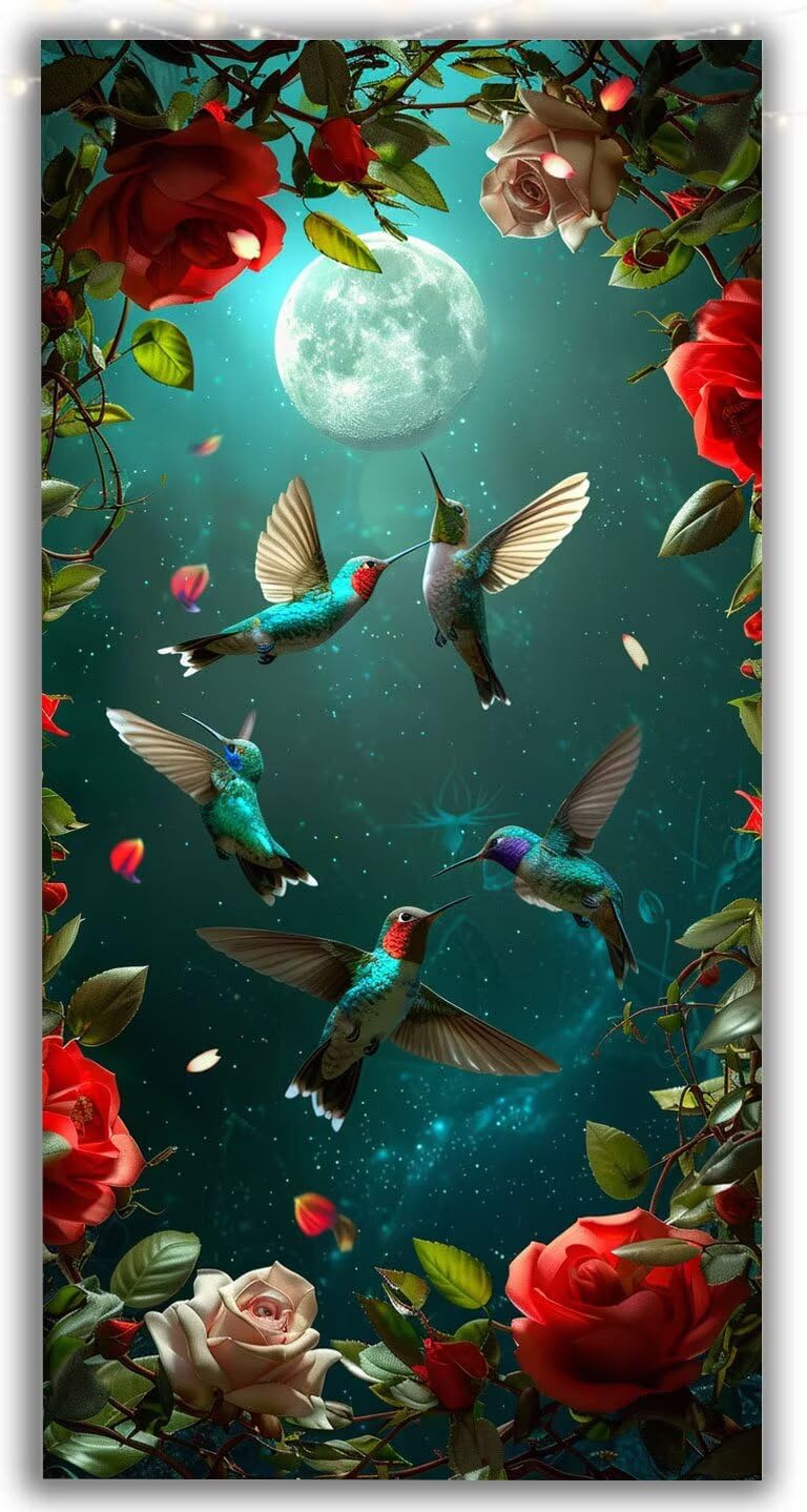 5D Diamond Painting Uccello Pittura Diamante Grandi Dimensioni Kit Completo Luna 80x160cm, Diamond Art DIY Strass Rotondi, Decorazione Parete, Idea Regalo Pasqua, Primavera, Hobby Creativi Y1-1089