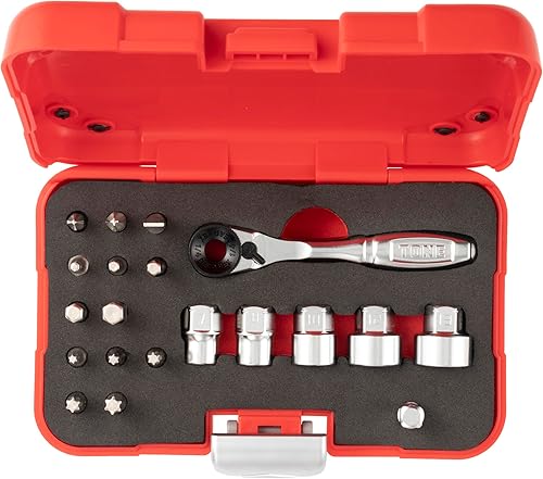 TONE Juego de brocas de zócalo SBHC220P y 0.250 in (1/4") 19 Artículos Rojo