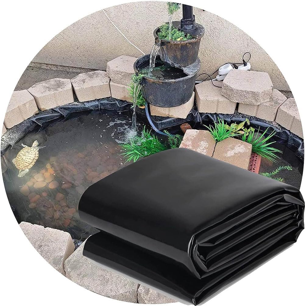 Pliable & Durable Fish Pond Liners 2X4m Black Pond Liner 3X8m, 0.2 Mm Thick Pond Skins PVC Rubber Pond Liner for Small Ponds, Fish Ponds,Streams Fountains,Water Garden 6X9m,3 * 4m
