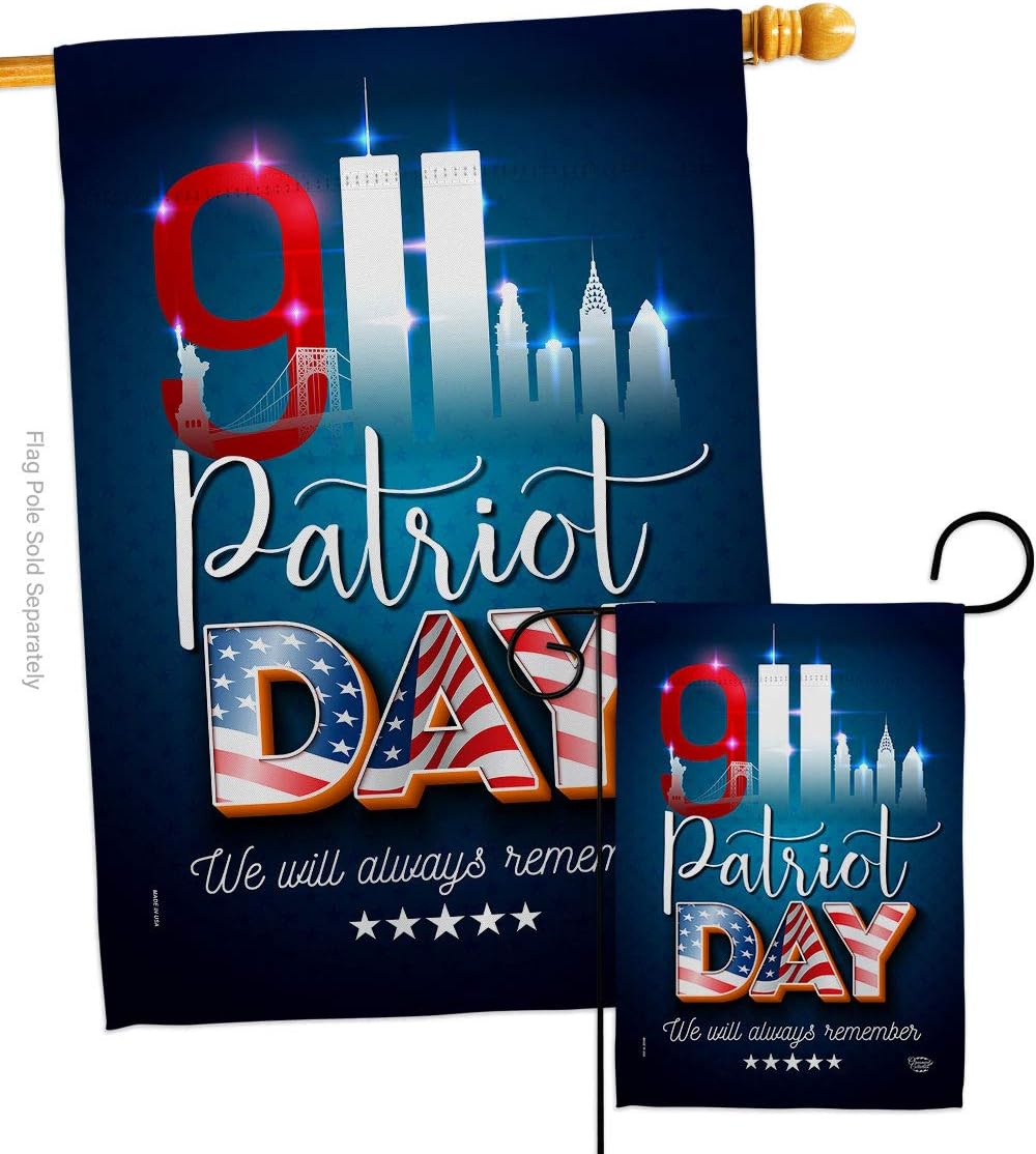 911 Remember Honor Garden House Flag - Set Armed Forces Service All Branches Support United State American Military Veteran - Decoration Banner Small Yard Gift Double-Sided Made In USA 28 X 40