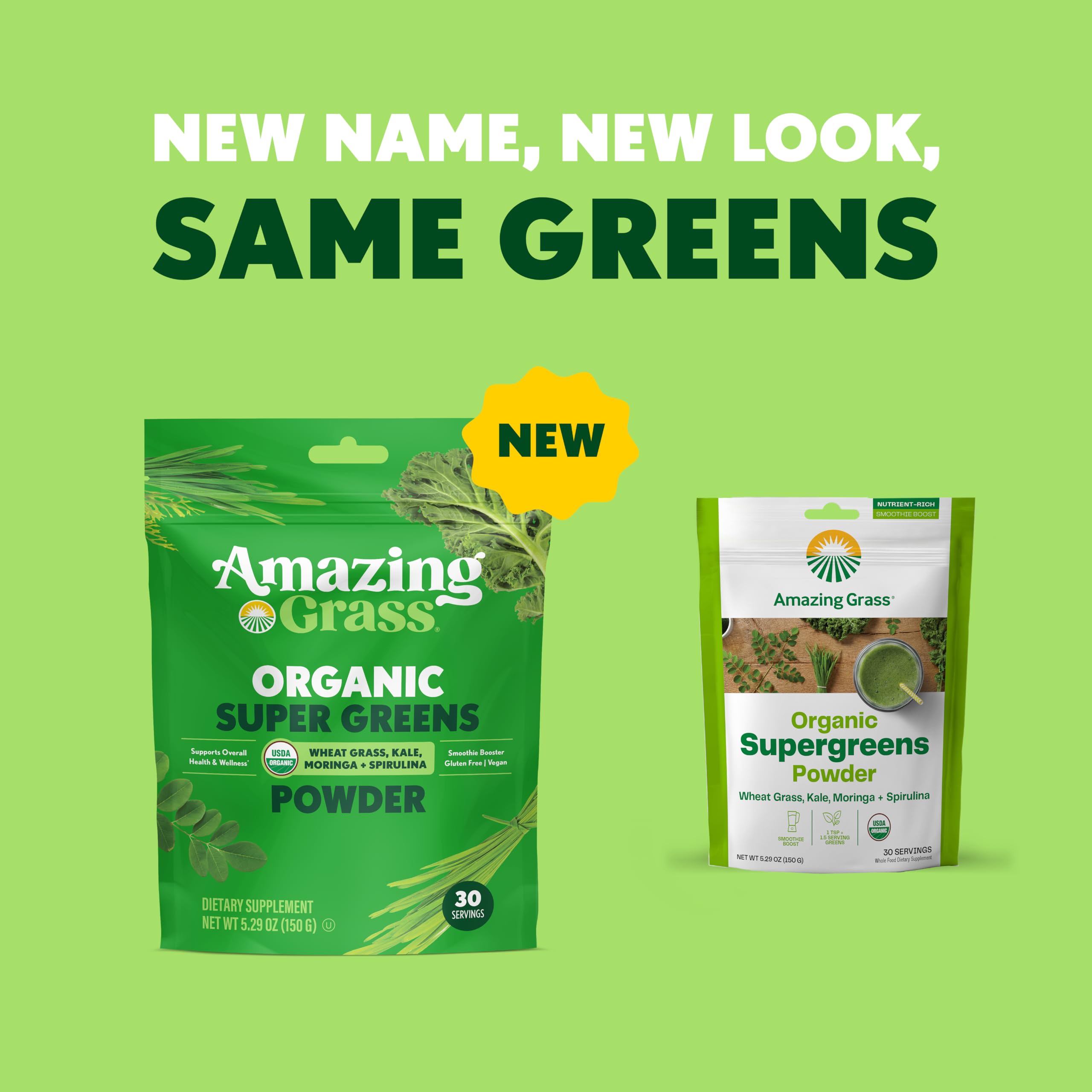Amazing Grass Super Greens Booster Smoothie Mix, Spirulina, Moringa, 30 SRV — Amazon image 2