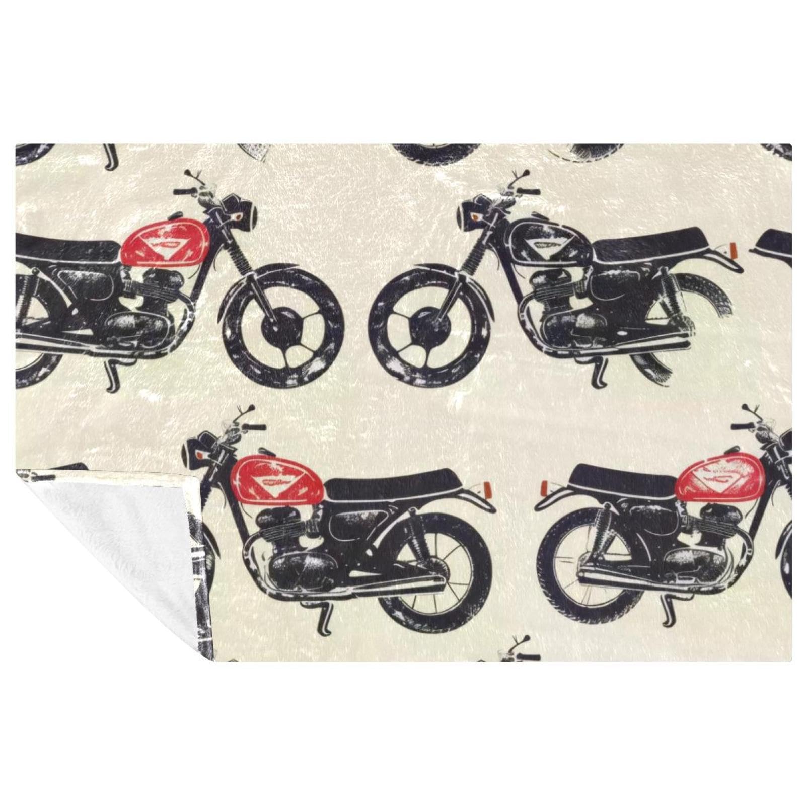 Plaid moto vintage pour camping, pique-nique et escapades à la plage