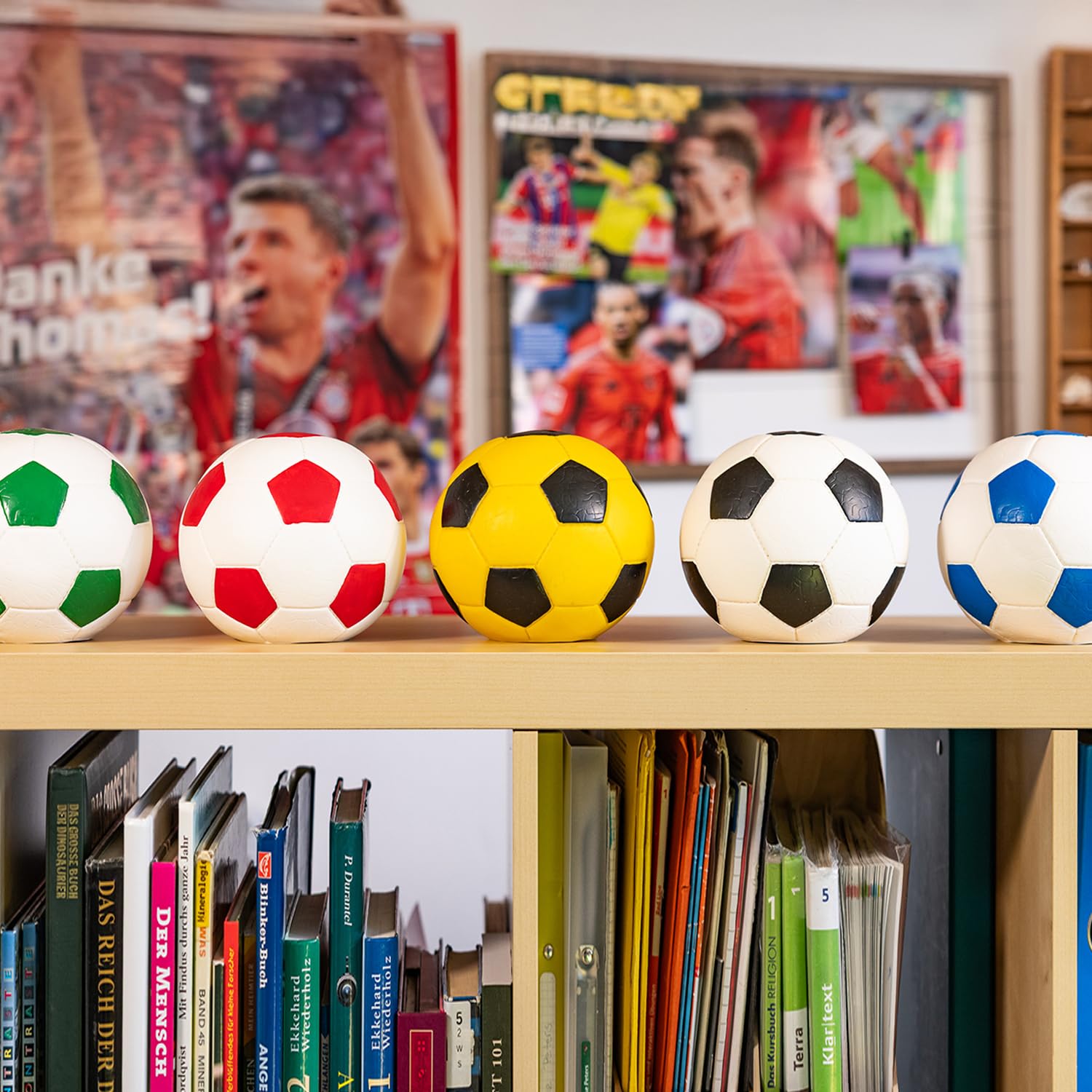 HMF 4790-01 Soldi Salvadanaio, Pallone da Calcio In Pelle Sintetica, 15 cm, Bianco Nero