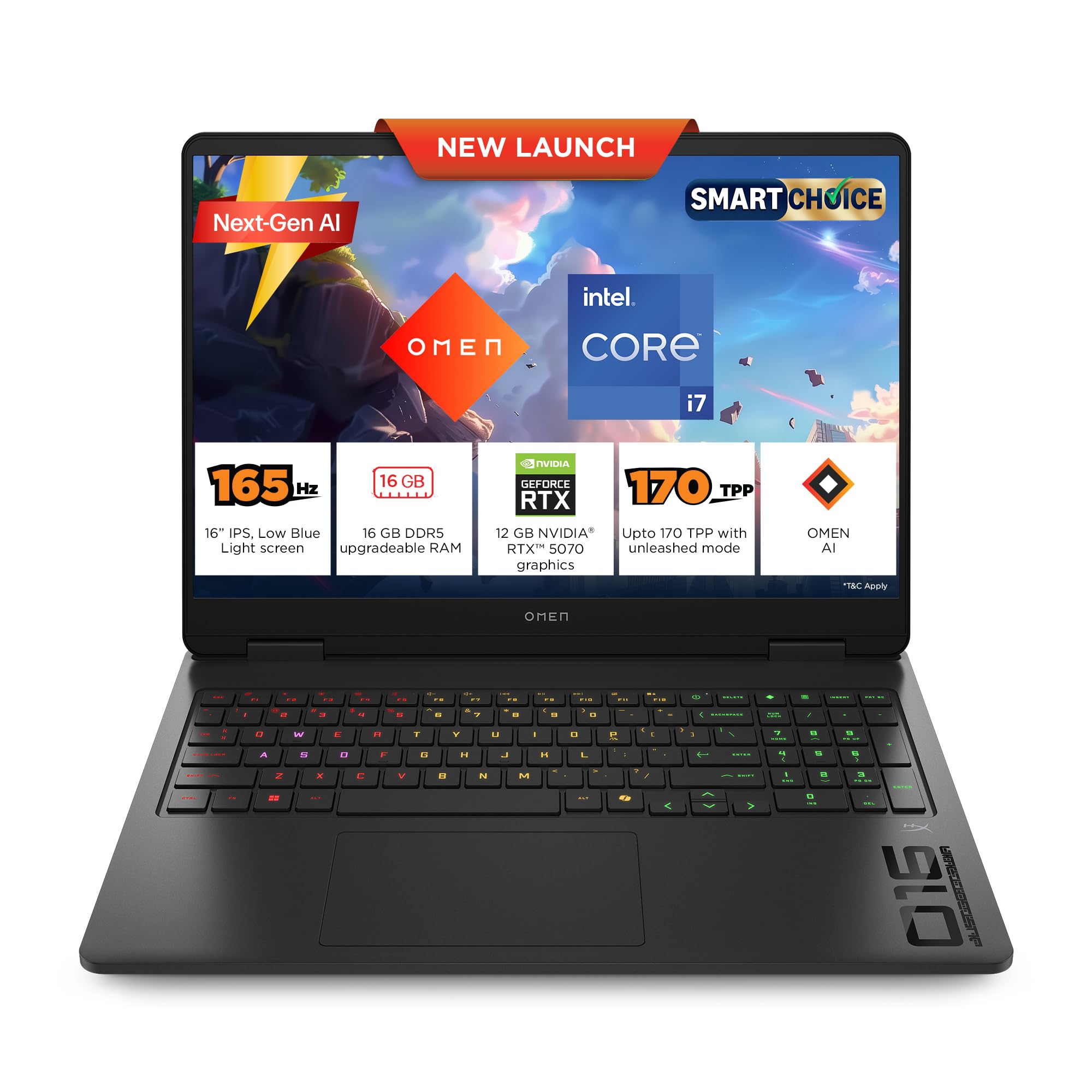 HP Omen 16, Intel Core Ultra 7 255H, 8GB RTX 5050, 24GB DDR5(Upgradeable) 1TB SSD, 2K IPS 165Hz 400 nits, 3ms RT, 16''/40.6cm, Win11, Office24, Black, 2.4kg, am0240tx, Xbox Gamepas* RGB Gaming Laptop — Amazon image 15