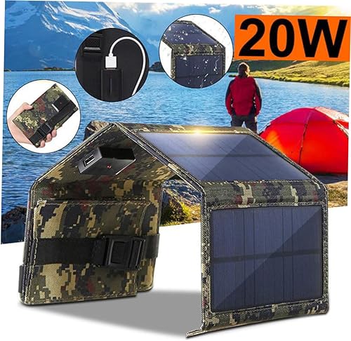 Miniatura 5 de NUOBESTY Portable Folding Solar Panel Charger USB Outdoor Emergency Power Bank for Camping Hiking Travel with Multi Device Compatibility