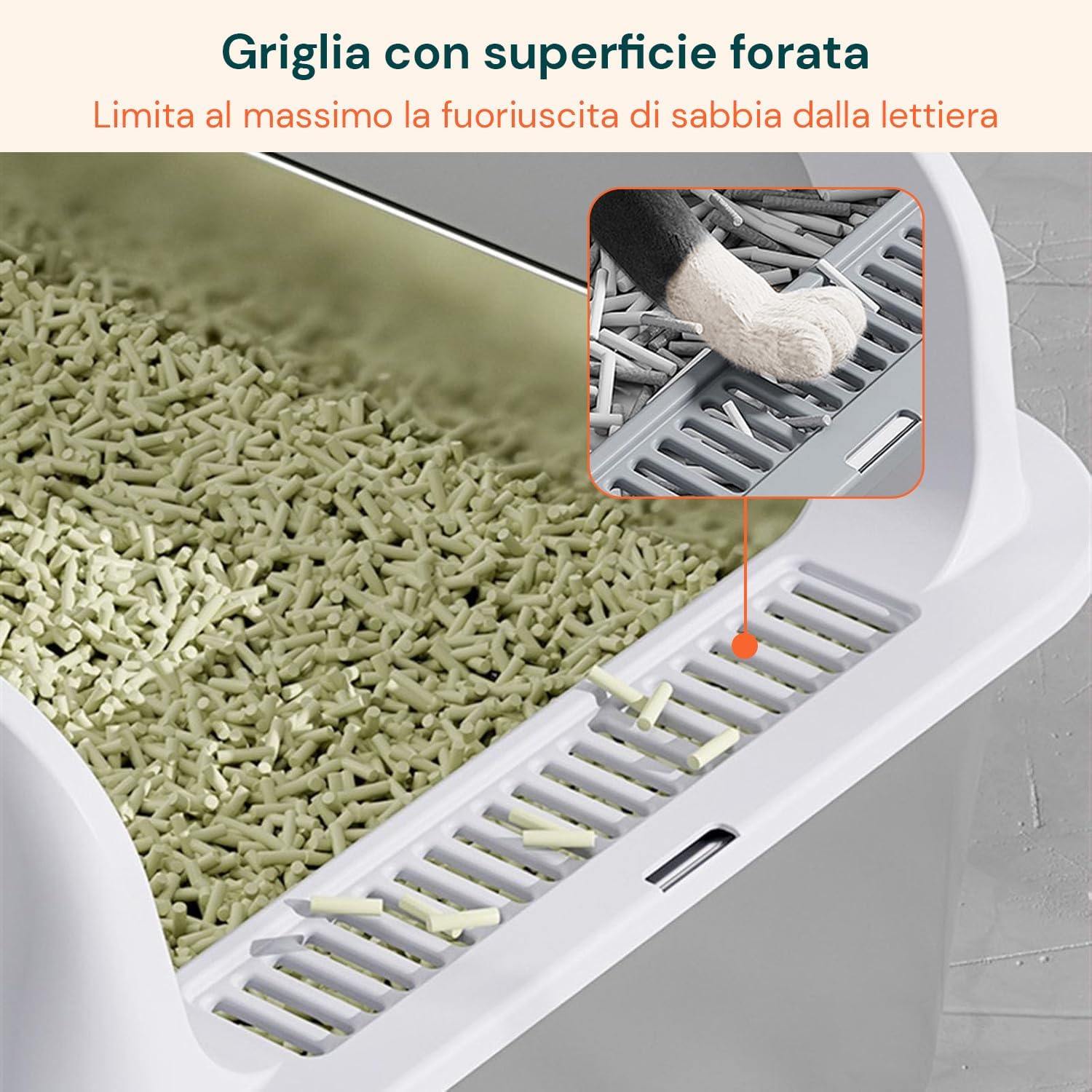 Wintem - Toilette per Gatto in Acciaio Inox con Coperchio Anti-Schizzo e Paletta Inclusa, Lettiera dal Design Igienico Facile da Pulire e Anti-Odore per Uso Quotidiano