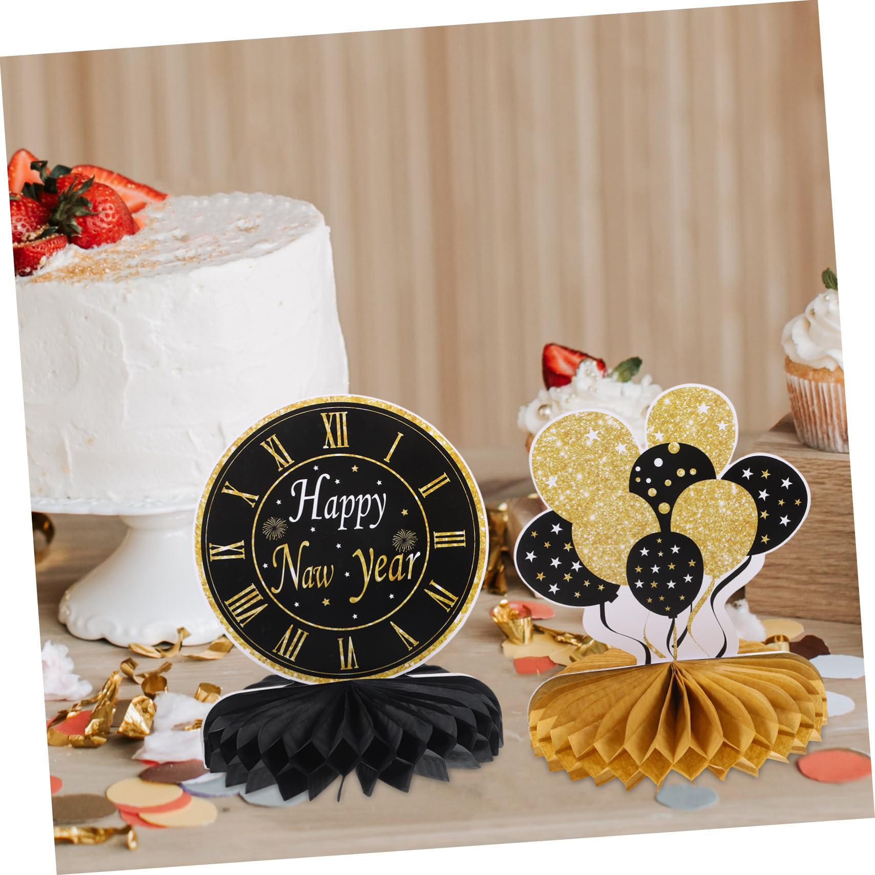 TOPBATHY 40 Pz Ornamenti a Nido d'Ape di Capodanno Ornamento a Nido d'Ape del Festival di Primavera Decorazioni per Feste a Tema di Capodanno Home Decor casa Arredamento mestiere di Carta