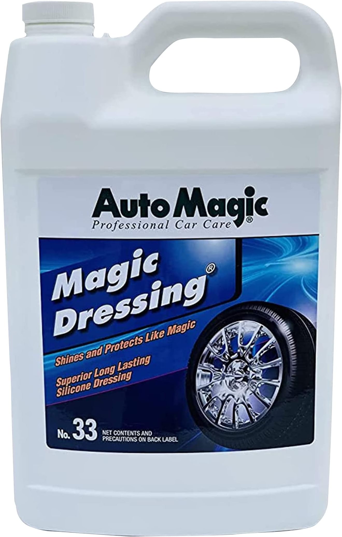 Auto Magic Dressing - Solvent-Based Silicone Dressing for Tires, Vinyl & Trim - 128 Fl Oz