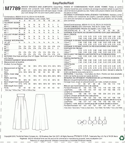 Miniatura 3 de McCall's Patrones Vestidos Y Monos Misses Patrón De Costura, Multicolor