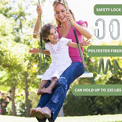 Miniatura 5 de Asiento de columpio resistente antideslizante con cuerda de árbol ajustable, accesorios de repuesto para niños, patio trasero, patio de recreo,
