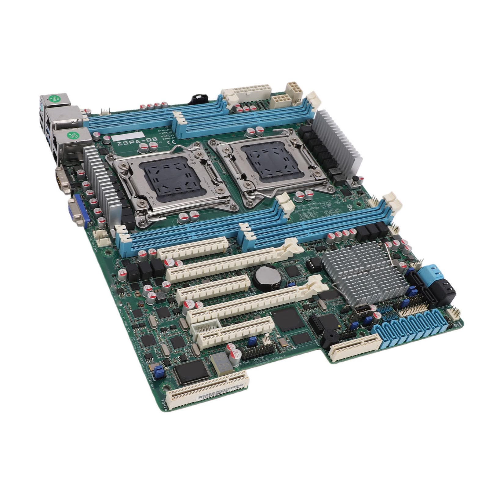 Placa Base para Estación de Trabajo, Placa Base ATX de Doble Zócalo LGA 2011 Compatible con CPU E5-2600 V1/V2, 8 Ranuras DDR3 de hasta 256 GB, 7 Ranuras PCIe para Entrenamiento