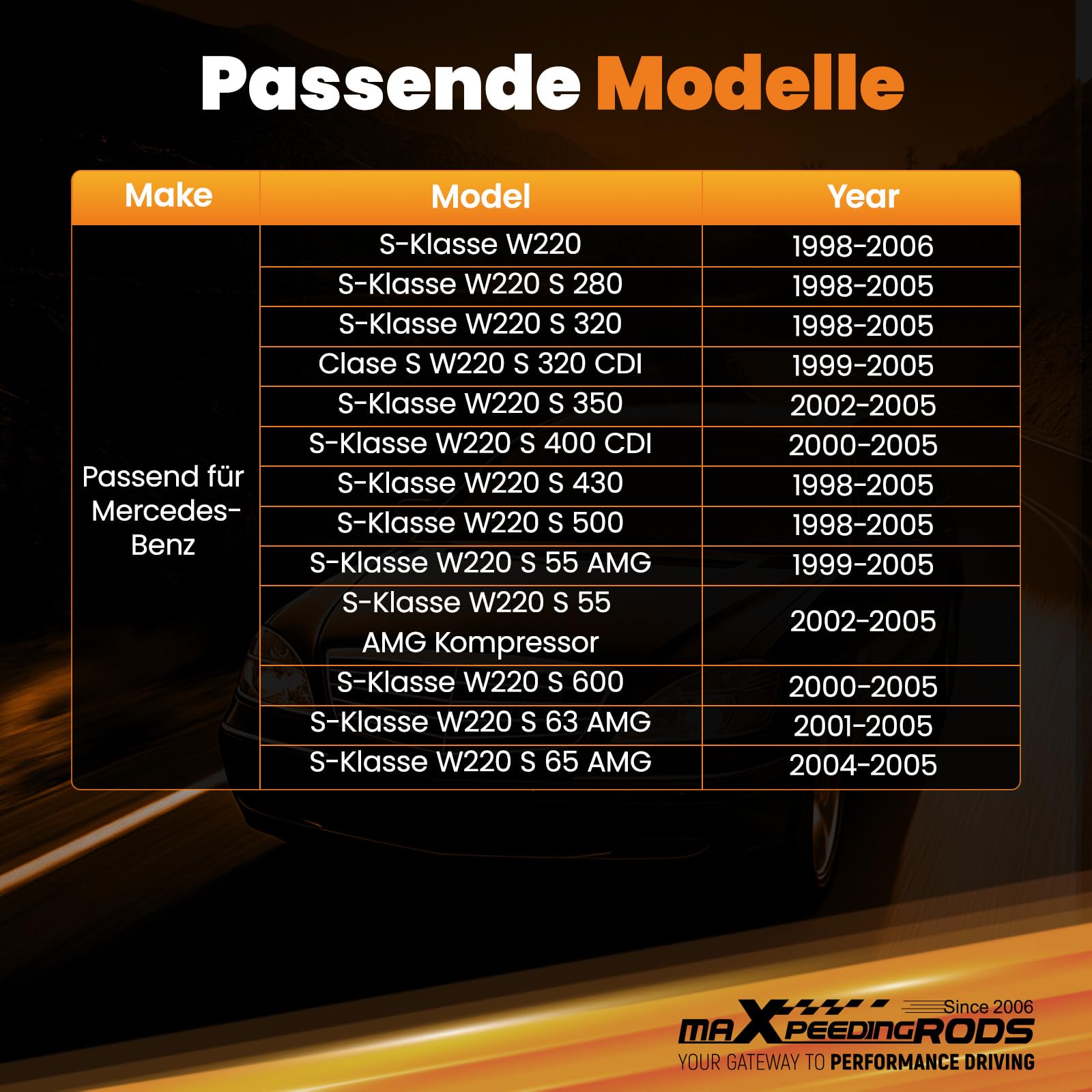 maXpeedingrods Federbein vorne Mercedes S-Klasse W220 Luft Airmatic