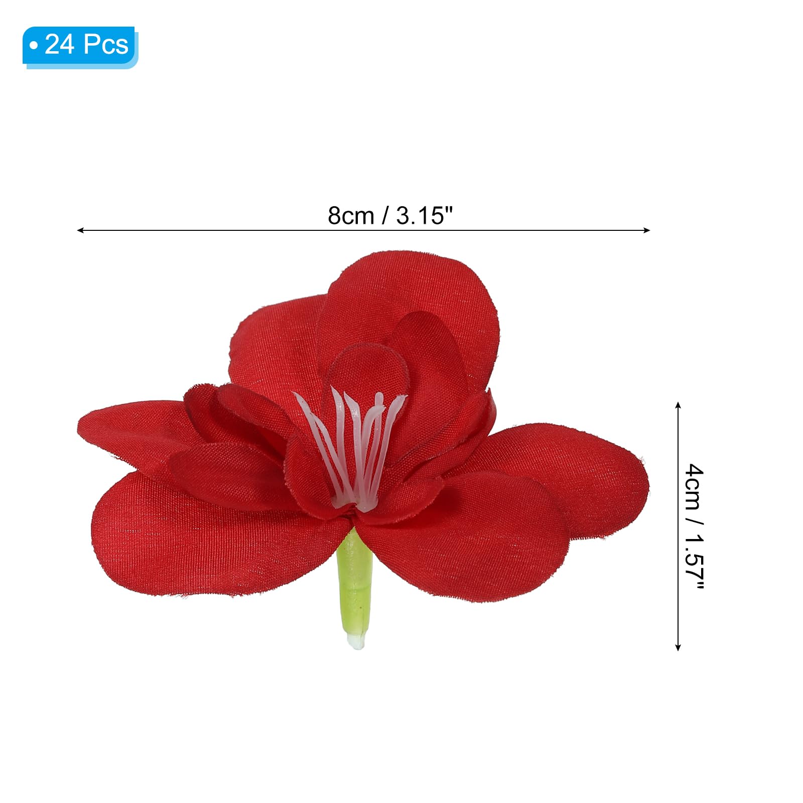 PATIKIL Artificial Orchid Petals, 24Pcs Faux Orchid Flower Head Fake Butterfly Flowers Crafts for Home Wedding Decoration Red - Image 2