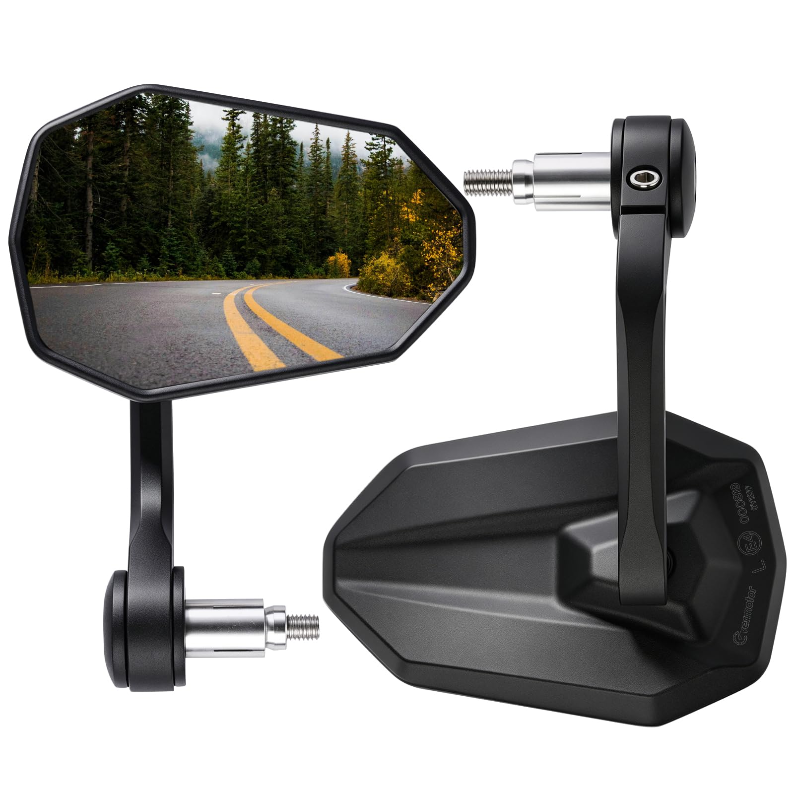 Amazon.co.jp: Evermotor バーエンドミラー バイクミラー 360度回転