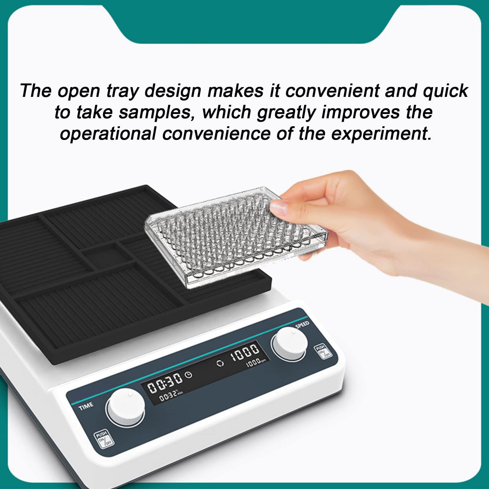 COYEUX Micro-Platten-Oszillator, 96-Well-Platten-Mikro-Oszillator, einstellbare Geschwindigkeit 500-1200 RPM, RPM-Inkrement 10rpm für Elisa-Platten und Zellkultur-Platten