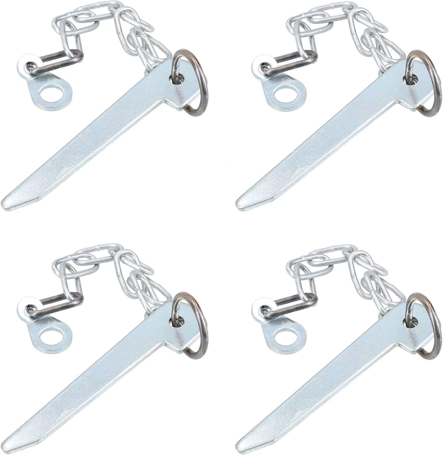 4 Pack Flat Cotter Pin & Chain 115mm for Trailer Tipper Tailgate Tailboard
