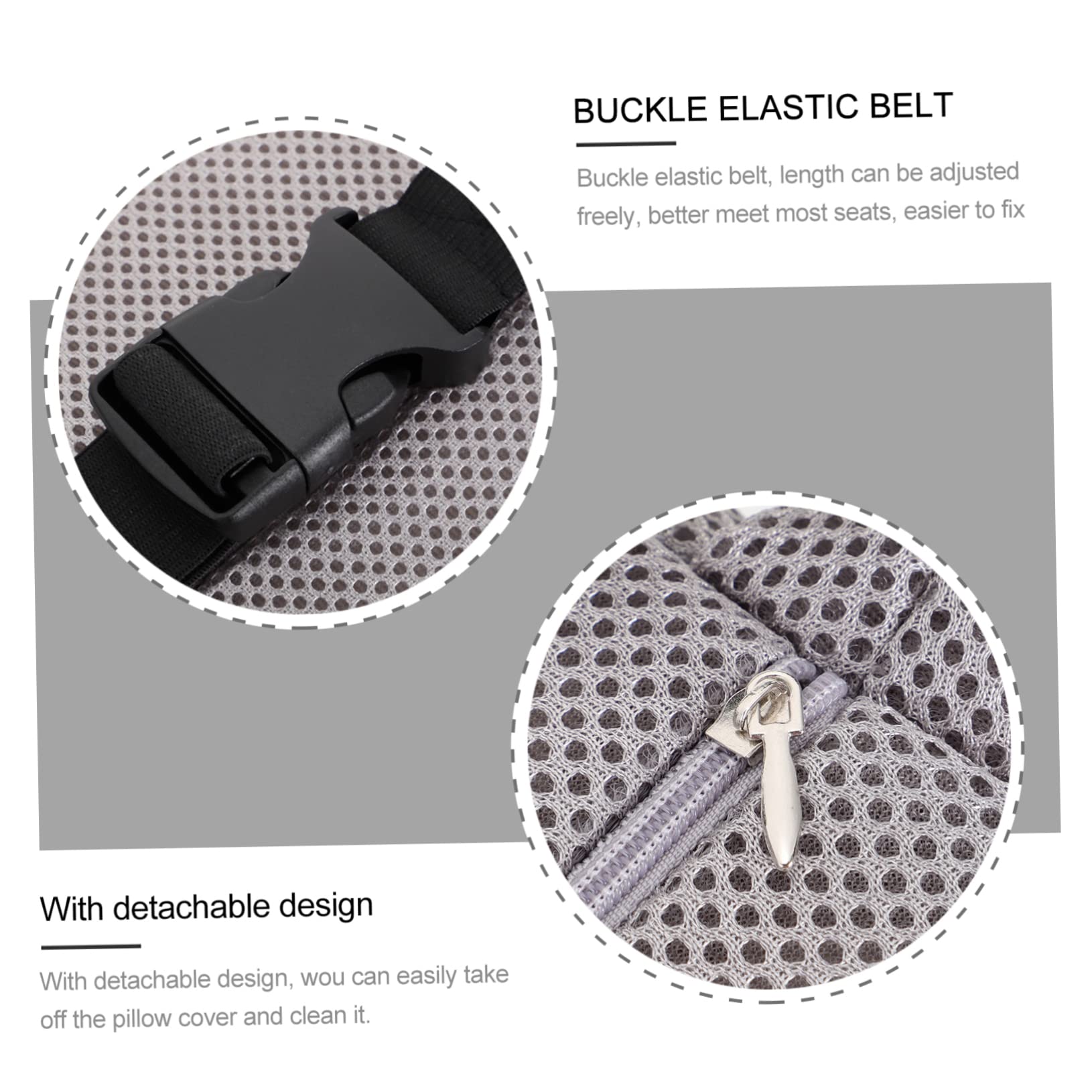 UKCOCO Cojín Lumbar De Espuma Viscoelástica Ergonómico para Oficina y Coche, Almohada De Espalda Transpirable Negra, Soporte Desmontable De para Salud Postural y Comodidad