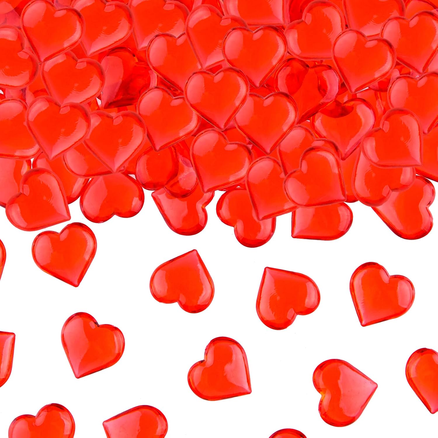 TUPARKA Acrylic Hearts Red Acrylic Hearts for Table Decoration/Home Decoration/Vase Fillers in Valentine's Day or Wedding Day