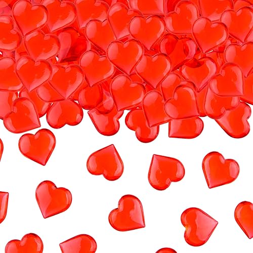 TUPARKA 210 piezas de corazones acrílicos rojos acrílicos adornos para decoración de mesarellenos de jarróndecoración del hogar en el día de San